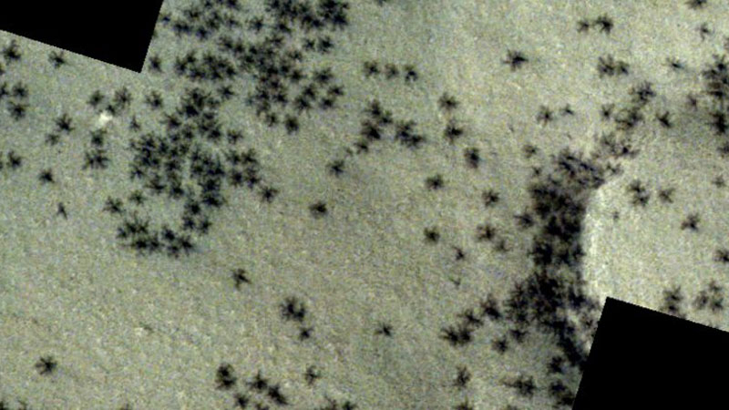 ESA опубликовало снимки Марса с жуткими пауками в городе инков